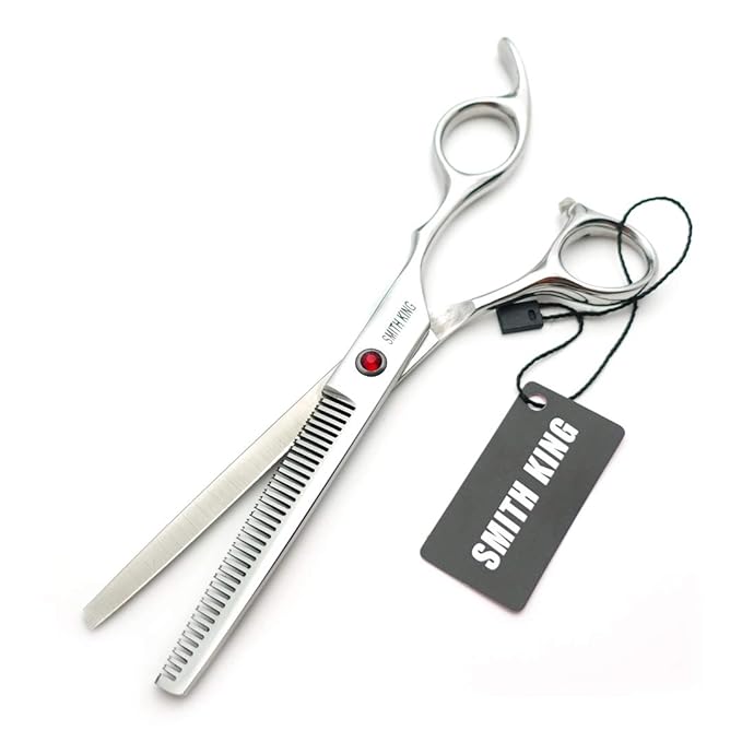 7.0 Inches Professional hair cutting thinning scissors set with razor (Silver)