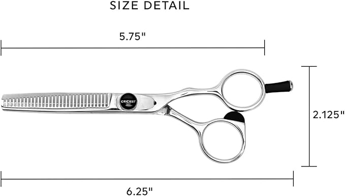 Cricket S1 Pro Series T30 Thinning Haircut Shears, Stylist Barber Salon Tools, Hair Cutting Scissors Professional, Convex Edge, Swedish Steel Hair Scissors Professional for Women and Men