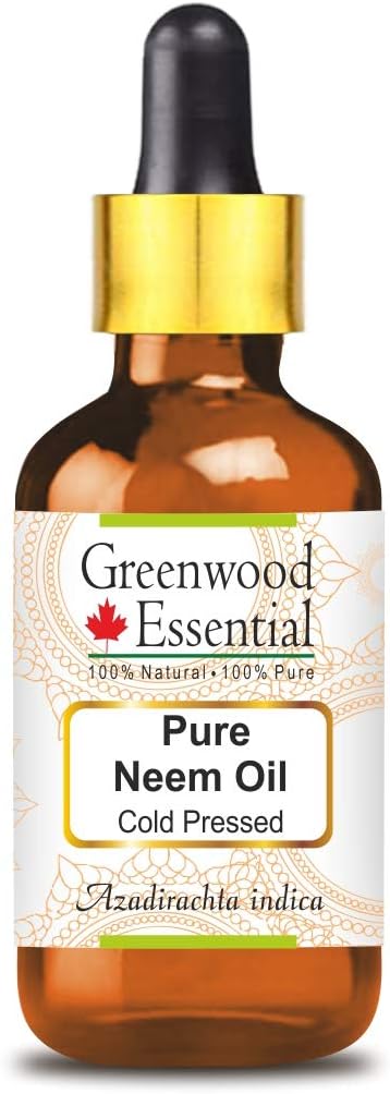 Greenwood Essential Pure Neem Oil (Azadirachta Indica) with Glass Dropper Cold Pressed 30ml (1 oz)