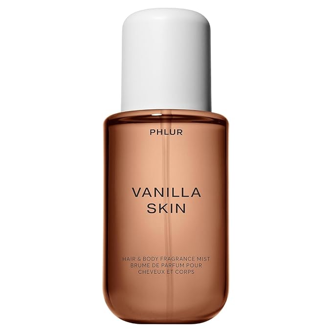 PHLUR Vanilla Skin Body Mist - Hair & Body Fragrance Mist - Vanilla Body Spray with Pink Pepper, Cashmere Wood & Sandalwood (8 Fl Oz)