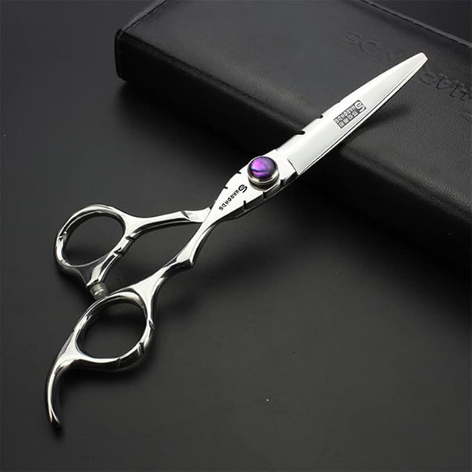 SHARONDS 6 Inch 440C High Hardness Stainless Steel Hair Scissors Hair Salon Hair Stylist Cutting Thinning Tool Barber Special (scissors set) (6 inch 2pc-B)