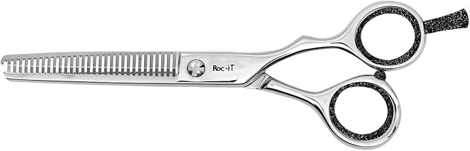 Cricket Centrix Roc-It Dog RT 30 Thinning Shears for Hair Cutting 5.75", Barber Shears Professional for Women & Men, Haircut Scissors for Texturizing with Precision Blade, Shimmering Night Black