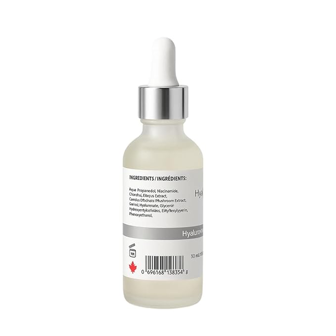 The PURE Hyaluronic Acid Serum, 1.1% Concentration, 60 mL Hydrating Face Serum with Vitamin E for Anti Aging, Wrinkles, Fine Lines, Dark Spots, Made in Canada