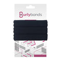 Burlybands Large Hair Ties for Thick, Heavy or Curly Hair - Non-Slip, Non-Damage, Seamless Women's Ponytail Scrunchies - Black, 3 Pcs