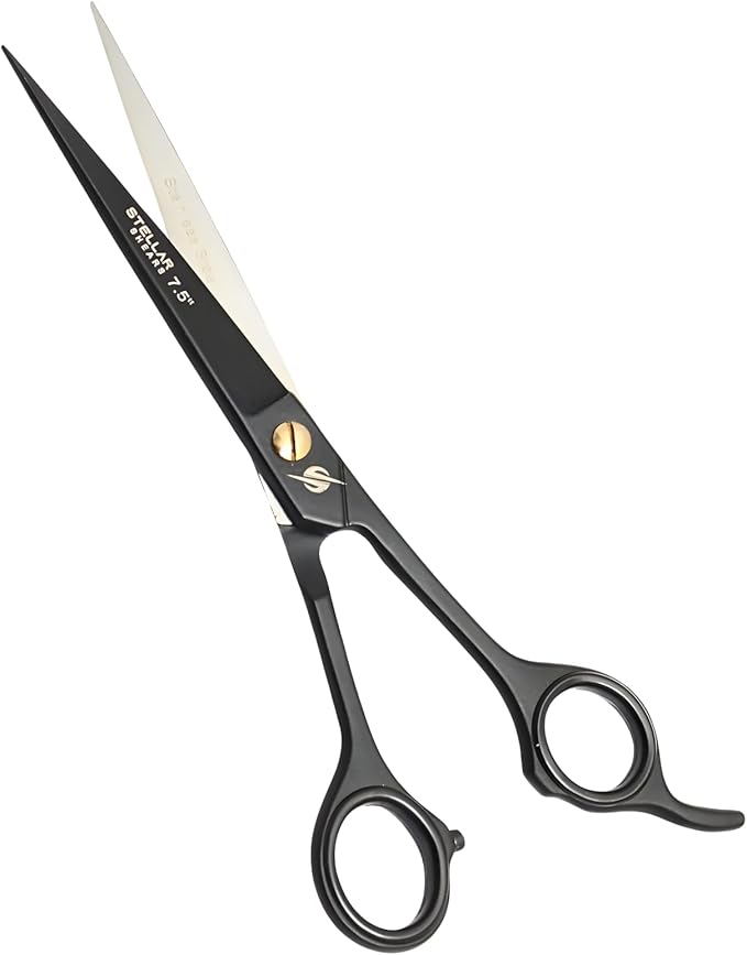 Professional Hair Cutting Scissors 7.5” – Premium Japanese Stainless Steel Barber Shears for Men, Women, Kids & Pets – Precision Haircut Scissors for Salon & Home Use – Black