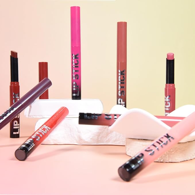 Purple Matte Lipstick for Women, Long Lasting Waterproof Transfer-Proof Vegan, 24 Hours Moisturizing Glossy Shine Lip Gloss, Lipstick Palette Beauty Products Makeup All-Day Formula A03#