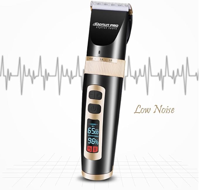 Maxshop Cordless Hair Clippers for Men Kids Grooming Hair Cutting & Trimming Kit with Guide Combs Charging Dock (Gold)