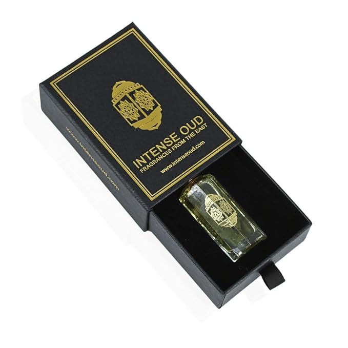 INTENSE OUD Rouje Long Lasting Arabian Perfume Oils for Women 12ML (0.40 OZ) Fragrance Oil with Sweet Red Fruits, Saffron & Woody Base - Luxury Concentrated Perfume Oil in Black Gift Box