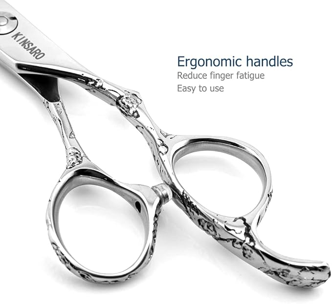 Hair Thinning Shears 5.5 Inch Thinning Scissors for Women Professional Barber Hair Thinning Scissors Barber Shears 28 Teeth Rose handle KINSARO for Hairdresser Barbershop or Home Use
