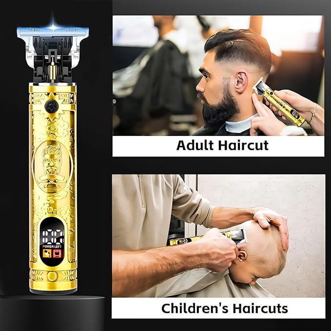 Beard Trimmer for Men, Professional Hair Clipper with LCD Display, Rechargeable Electric Razor, Barber-Grade Zero Gapped T-Blade Hair Trimmer, Ideal Gift for Men