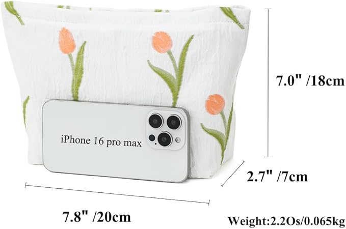 Floral Jacquard Makeup Bag - Large Capacity Cosmetic Pouch & Travel Toiletry Organizer with Zipper, Perfect for Daily Use, Gifts, and On-the-Go Essentials, Purses for Women Clearance