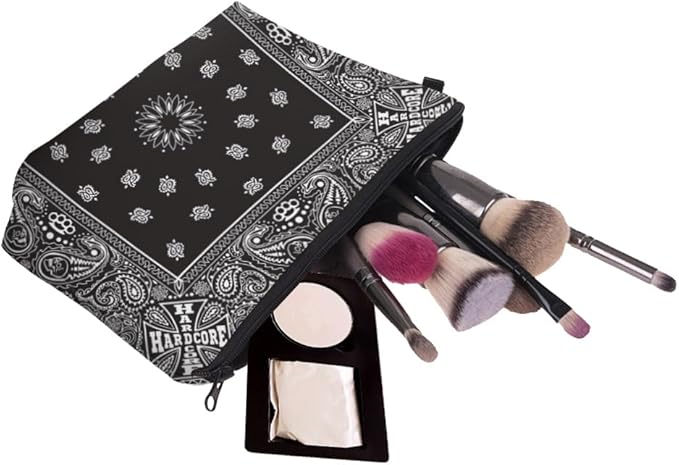 Small Makeup Bag Cosmetic Bag for Women, Pretty Design Organizer Case with Zipper Closure, Lightweight and Water-Resistant Make Up Bag - 8.65"x 5.35" x 7.08"（Mandala Flowers）