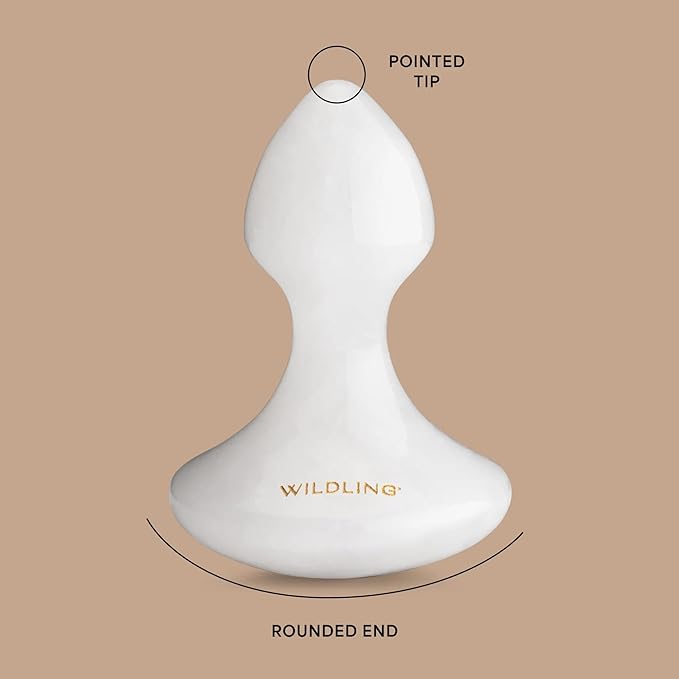 WILDLING Lumin Mushroom | Facial Massage Stone | Made with White Jade | Designed to Cool + De-puff + Calm the Skin | Perfect with Lumin Oil