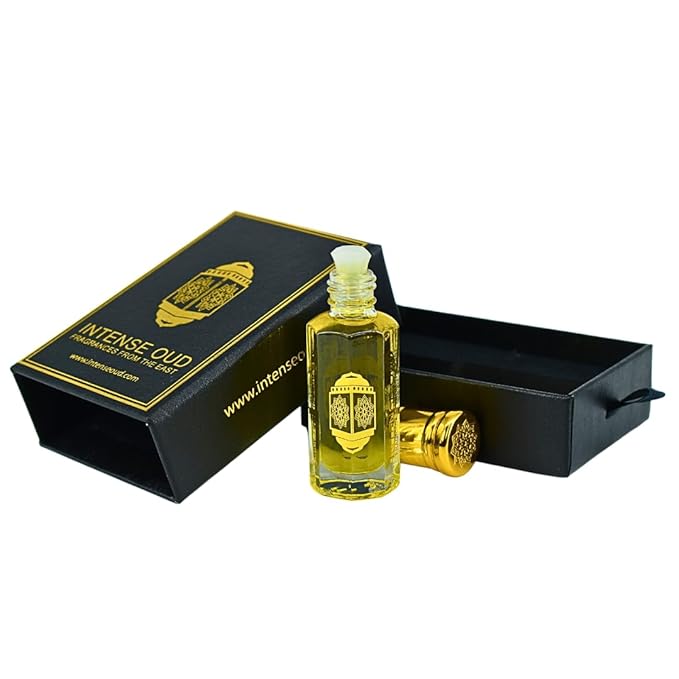 INTENSE OUD Boss Arabian Perfume Oil for Men, Long Lasting Alcohol-Free Concentrated Fragrance, 12ml (0.40 oz) in Black Gift Box, Maninka & Vanilla Notes