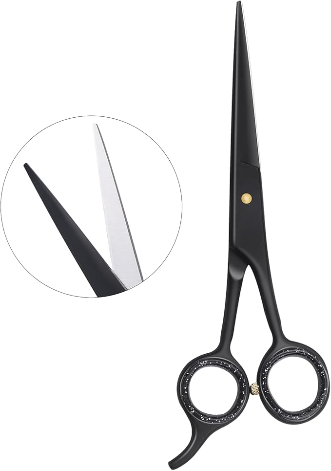 Jimy 6.5" Hair Scissors Professional – Ultra Sharp Razor Edge Stainless-Steel Scissors to Cut Hair – Ergonomic Design Salon Quality Hair Shears for Men, Women & Barbers