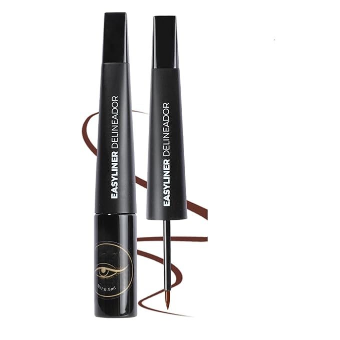 MAEPEOR Ultra-Fine Liquid Eyeliner Dark Brown High-Pigmented Matte Eyeliner Pen Stay All Day Makeup with Fine Brush Tip (M02 Dark Brown)