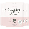 FACETORY K Beauty Face Mask Skin Care - Everyday CHARCOAL Detoxifying Sheet Mask | Plant-Based Charcoal Face Mask (5 Pack)