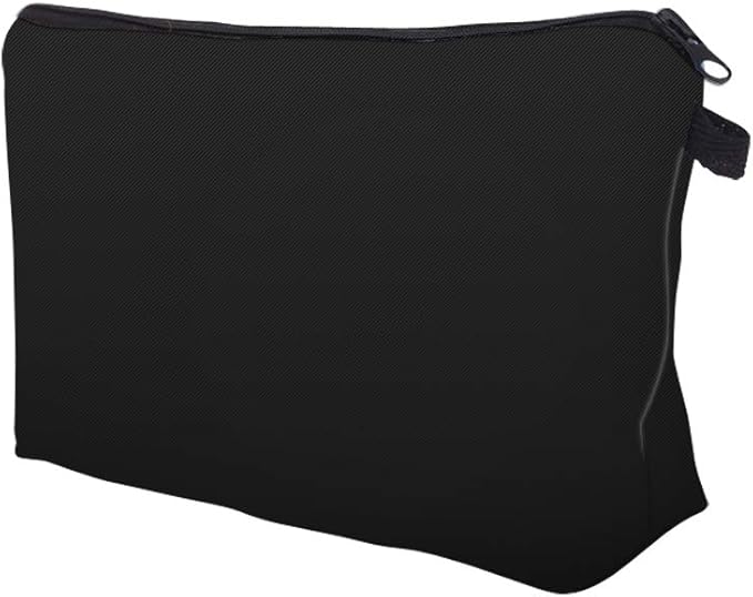 Small Makeup Bag Cosmetic Bag for Women, Pretty Design Organizer Case with Zipper Closure, Lightweight and Water-Resistant Make Up Bag - 8.65"x 5.35" x 7.08"（Solid Black）