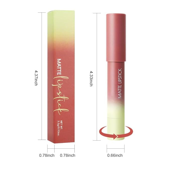 Matte Lip Lipstick Crayon Lip Liner Thick Pencil, High-Pigment Outline lips, Non-sticky Matte Velvet Texture, Waterproof & Smudge-Proof Longwear Pigmented, Fit for all tones 02#