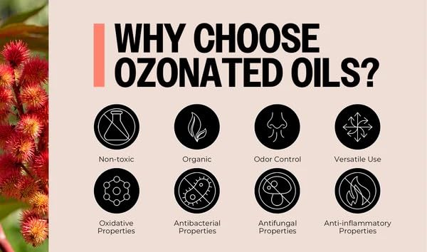 PurO3 Ozonated Castor Oil – Pure, Natural, Organic Skincare for Face & Body – Oxygenated Healing Lotion, Moisturizer & Beauty Cream in a Glass Jar – O3 Therapy Salve, 2 oz