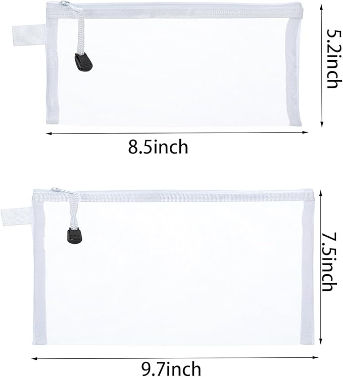 OZY 20Pieces Nylon Mesh Cosmetic Bags Zippered,Portable Organizing Pouches for Travel,Toiletries Bag for Women and Men