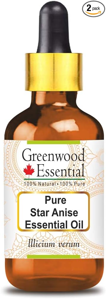 Greenwood Essential Pure Star Anise Essential Oil (lllicium verum) with Glass Dropper 30ml (1.01 oz)