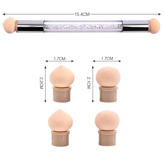 WOKOTO 4 Pcs Ombre Nail Brush Ombre Brush For Gel Nails Gradient Nail Sponges For Ombre Brushes For Acrylic Nails Set Nail Art Brushes For Acrylic Application Nail Art Tools For Nail Art