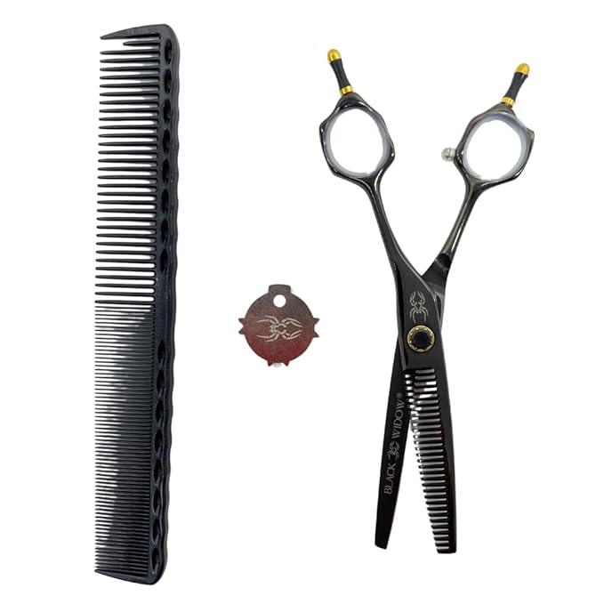 Dos Manos HIGH-END Razor Edge Series Barber Blending Hair Scissors - Japanese Stainless Steel Salon Scissors 6" Overall Length - Fine Adjustment Tension Screw