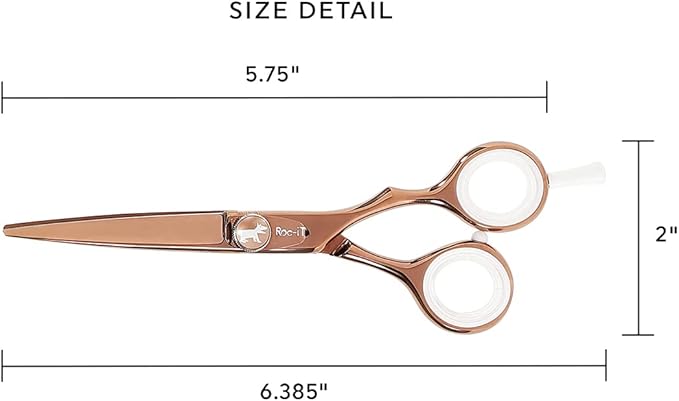 Cricket Centrix Roc-It Dog 5.75” Titanium Shear Professional Stylist Hair Cutting Scissor Lightweight, Rose Gold