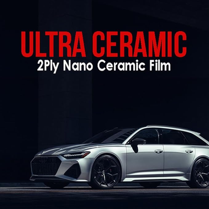 United Ultra Ceramic Window Tint 2PLY Nano Ceramic Film 42% 40Inch (Width) x 100Feet/Roll with High Heat Rejection 80-95% IRR - Car Window Tint Blocks UV/IR Rays Color Stability Adhesive Film