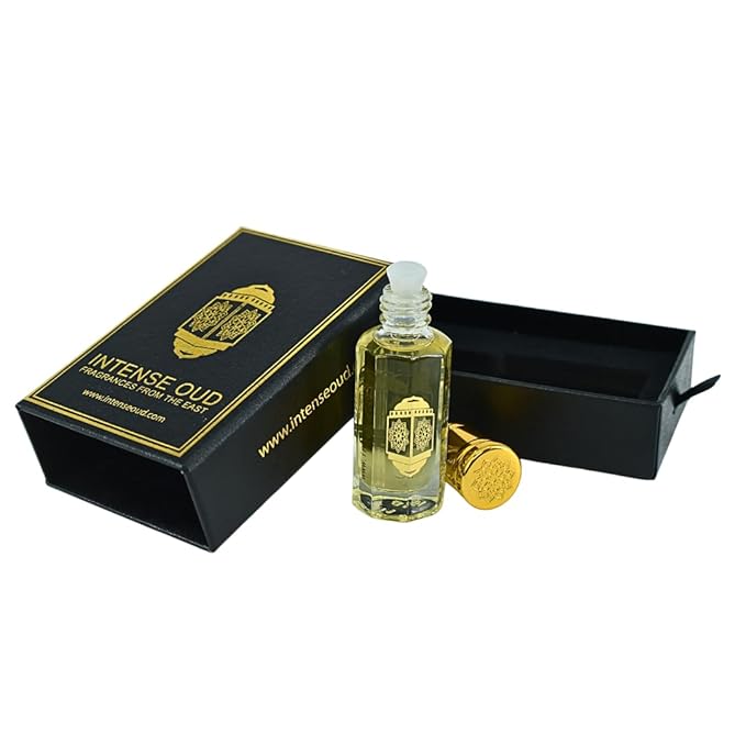 INTENSE OUD Eternal Homme Arabian Perfume Oil for Men & Women, Long Lasting Alcohol-Free Concentrated Fragrance, 12ml (0.40 oz) in Black Gift Box, Lavender & Vanilla Notes