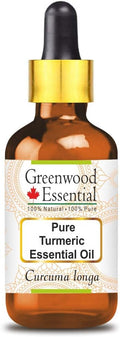 Greenwood Essential Turmeric Essential Oil (Curcuma Longa) with Glass Dropper Steam Distilled 50ml (1.69 oz)