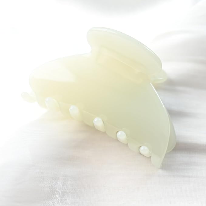 Handmade Celluloid Acetate French Design Barrettes Tortoise Shell Claws Hair Claw Luxury Fashion Accessories Hair Clip for Women (jade green)