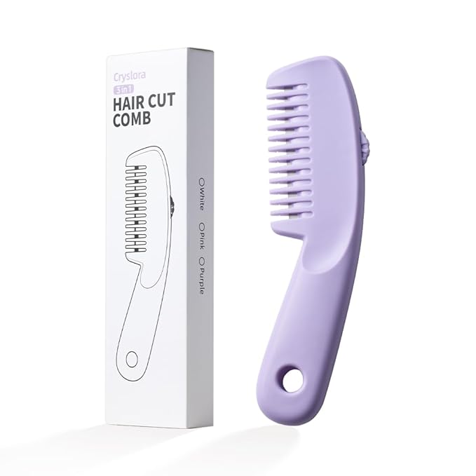 Hair Razor Comb, Hair Thining Trimmer, Homeuse Cutting and Styling Comb (Purple)