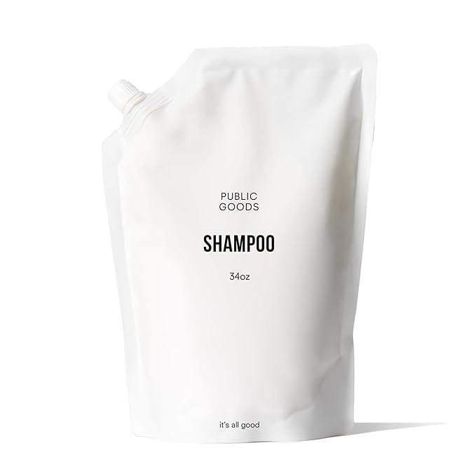 Public Goods Shampoo for Women & Men | Natural Gentle Shampoo to Cleanse & Nourish All Hair Types | Made with Organic Essential Oils | Sulfate & Paraben Free | Vegan | Made in Canada | 34 Fl Oz Refill