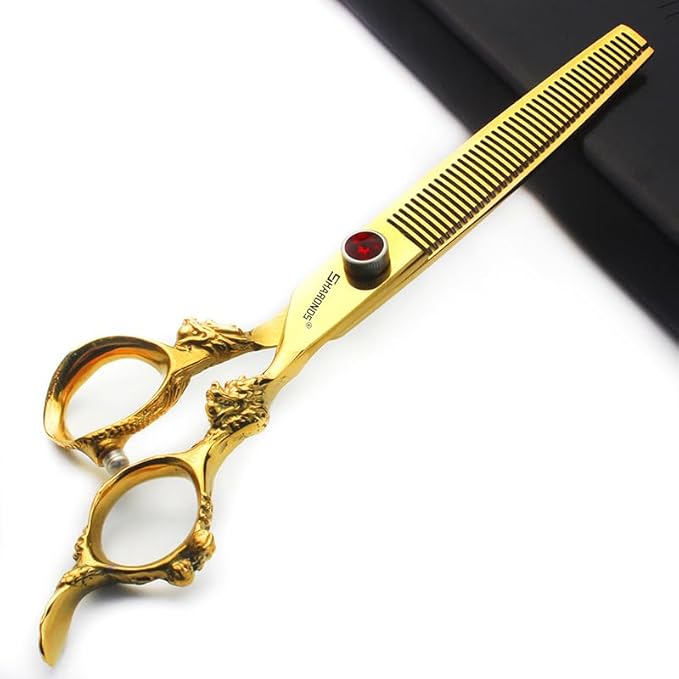 6 inch /7 inch salon professional salon scissors salon hairdresser hair cutting hairstyle pruning tools Japan 440c high hardness stainless steel golden (7 inch-3pc)