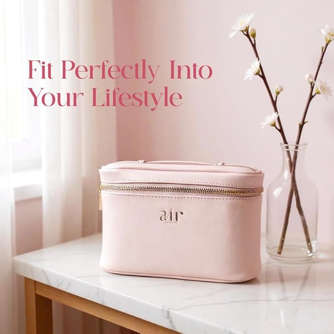 Air Glow Makeup Bag, Cosmetic Travel Case with Zipper Closure