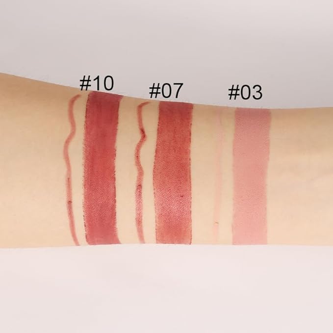 BINGBRUSH 3Pcs Double Ended Light Brown Nude Beige Matte Lip Liner and Lipstick Makeup Combo Set for Women, Rose Gold Lipliner 24 Hours Original Waterproof Long Lasting Lip Stains Pencil Kit Set