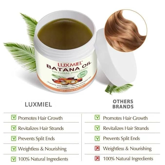 Raw Batana Oil – 100% Pure Honduran Oil for Hair Growth, Scalp Treatment & Edges – Cold-Pressed Natural Moisturizer for Strong, Shiny Hair