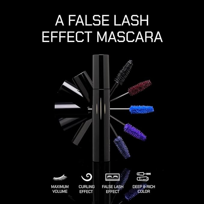 Radiant Professional Lengthening Mascara with silicone brush – Smudge-Proof Curl Mascara Volume and Length for Sensitive Eyes, Cruelty Free, Ideal for Mature & Young Women, 0.43 oz (02 Plum Brown)