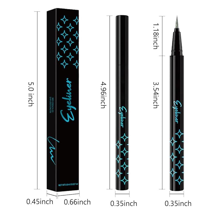 evpct 2Pcs Metallic Purple & Green Glitter Glittering Diamond Liquid Eyeliner Eye Makeup Pencil Set, Sparkle Shimmer Colored Eyeliner Pen Waterproof Smudge Proof Long Lasting High Pigmented