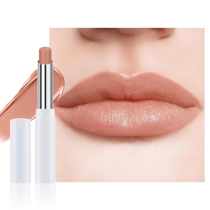 1Pcs Tinted Lip Balm Moisturizing Lipstick – Waterproof Hydrating Matte Lip Balm for Women, Creamy Natural Color Stain for Dry Lips, Soft Matte Finish with Subtle Scent (#07 Almond Skin)
