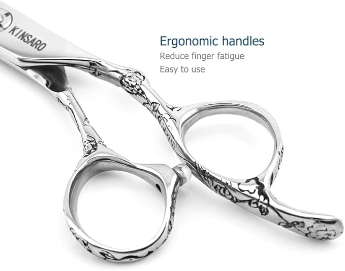Hair Scissors 6 Inch Professional Barber Hair Thinning Scissors Thinning Shears 440C Barber Shears 30 Teeth Rose handle KINSARO for Hairdresser Barbershop or Home Use