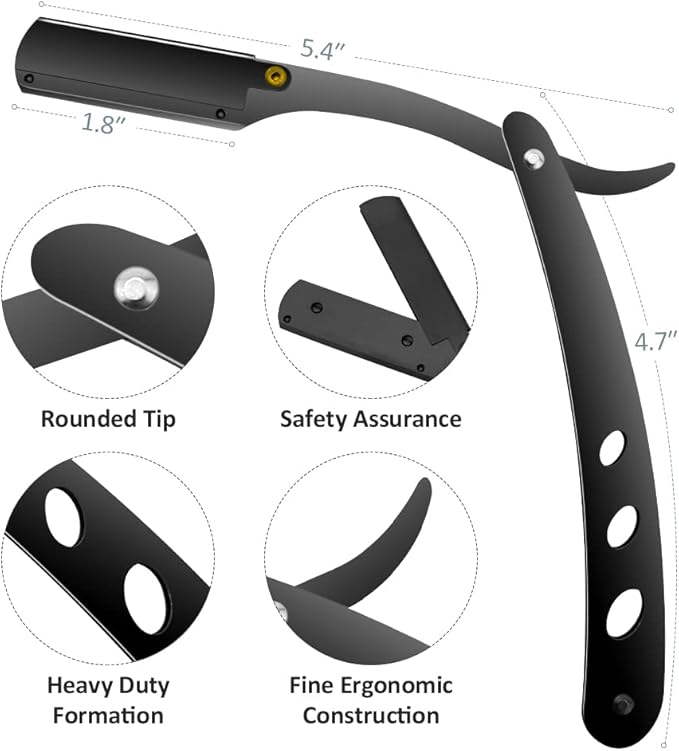 Professional Black Hair Cutting Scissors Sets Stainless Steel Barber Hairdressing Scissors Salon Multifunctional Thinning Scissors Straight Shears Tools for Mother Father Friends' Christmas Gift