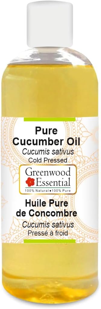 Greenwood Essential Pure Cucumber Oil (Cucumis sativus) Cold Pressed 200ml (6.76 oz)