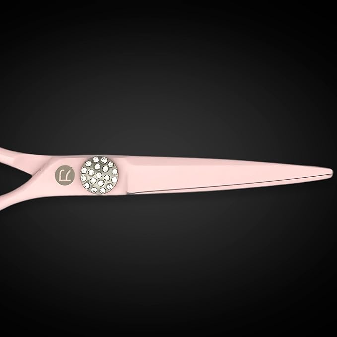 Pink Hair Scissors for Professional Hairdressers - 440C Stainless Steel w/Pink Titanium Finish - Sharp, Durable (5.5" Cutting Scissors)