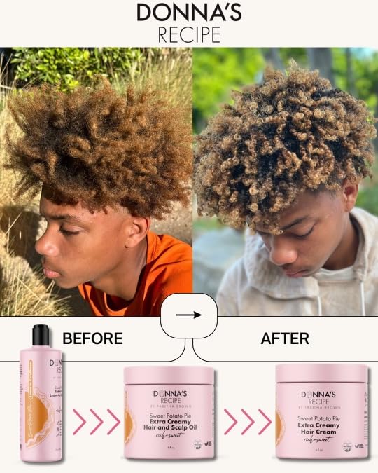 Donna's Recipe by Tabitha Brown Sweet Potato Pie Hair & Scalp Oil – Lightweight, Moisture-Rich, Soothing scalp care with Vanilla & Cinnamon (6 oz)