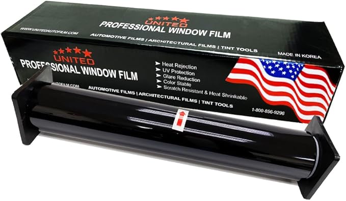 United Window Tint 36" in 100'Ft Nano Carbon Film 2Ply Charcoal 3% VLT - Clear PET Privacy Window Tint for Car, Home, Blocks UV/IR Rays, Reduce Heat & Glare- Adhesive Film-Lifetime Color Stability