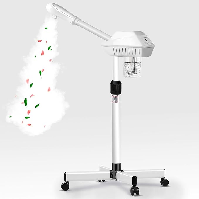 Professional Facial Steamer for Atomization Humidifier Atomizer, Adjustable Height and Angle, Face Steamer Clean Skin Firming Pores and Moisturizing Suitable for a Beauty, Spa, at Home