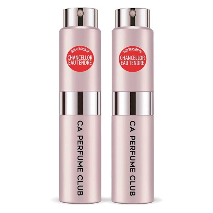 CA Perfume Impression of Chancellor Eau Tendre for Women Floral Fruity Scent Long Lasting Perfumes for Women Eau De Parfum Travel Size Refillable Atomizer Spray 0.27 Fl Oz 8ml Pack of 2